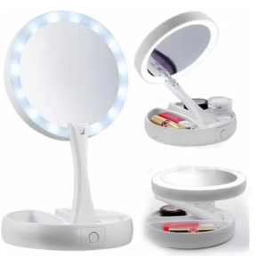 Espelho Maquiagem Aumento 10x Dupla Face