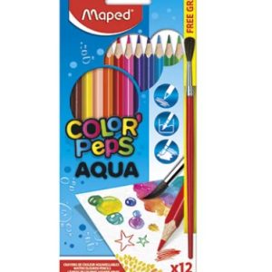 Lápis 12 Cores Aquarelável Color Peps + Pincel 836011 Maped Et 1 Un
